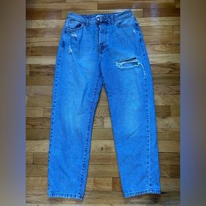 Forever 21 jeans, few rips, no zipper, buttons